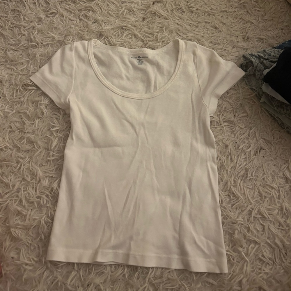 Brandy Melville white scoop neck tee